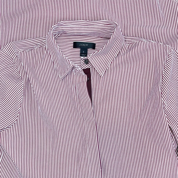 J. Crew Endless Burgundy Stripe Button Shirt - Picture 10 of 12